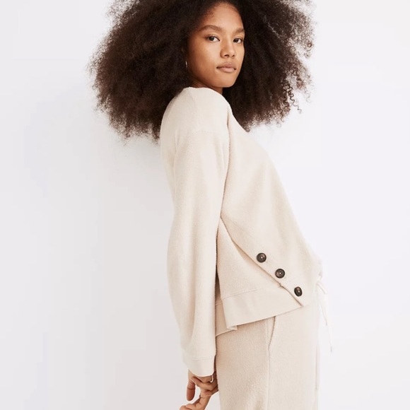 Madewell Tops - Madewell Brushed Side Button Relaxed Sweatshirt